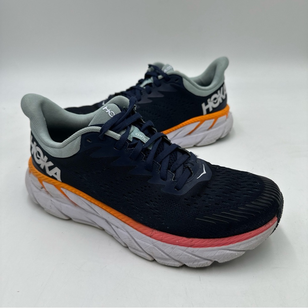 HOKA Clifton 7 Women’s Size 8 Navy Running Shoes 1110509 BIBH Sneakers